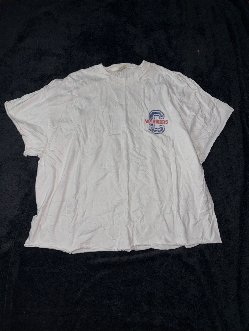 Comfort Colors White Kids Short Sleeve Tee with 'Warriors' Chest Graphic